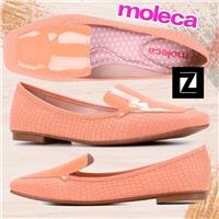 Imagem da promoção (Últimas Unidades) Mocassim Moleca Croco Verniz Feminino - Coral