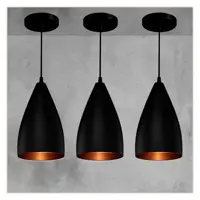 Kit 3 Pendentes Vegas (preto Textura / Bronze) - RRJV NEGOCIOS em oferta na Magazine Luiza