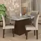 Conjunto Sala De Jantar 4 Cadeiras Italia Imbuia- Móveis Arapongas em oferta