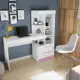 Escrivaninha com Estante Office 2 Gavetas Branco / Branco / Rosa em oferta