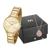 Relógio Feminino Mondaine Analógico - 53778LPMVDE2K2 Dourado com Acessórios em oferta na Magazine Luiza