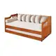 Sofá Cama Solteiro De Madeira Maciça Com Cama Auxiliar Atraente Castanho em oferta