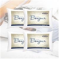 Imagem da promoção Travesseiros Ortobom Bonjour em Fibra Siliconizada 50 x 70 cm Branco - 4 Unidades