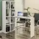 Escrivaninha com Estante Lateral Multimóveis Branco em oferta