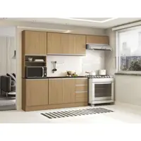 Cozinha Completa Poliman Paris com Balcão - e Nicho para Micro-ondas 9 Portas 2 Gavetas em oferta na Magazine Luiza