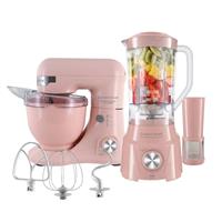 Imagem da promoção Kit 2 em 1 Liquidificador 900W + Batedeira 4L Planetária Vanilla Retrô Rosa Classic Home