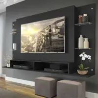 Painel Nairóbi Multimóveis para TV de até 60 Polegadas com Nicho - Preto em oferta na Magazine Luiza