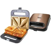 Sanduicheira Philco Maxx Gold PGR22G - Dourada e Preta 750W em oferta na Magazine Luiza