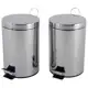 Kit 2 lixeiras aço inox 3 litros Travel Max em oferta