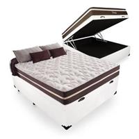 Imagem da promoção Cama Box Com Baú Casal + Colchão De Molas - Anjos - Classic Superlastic 138cm Branco