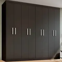 Guarda-roupa Casal Ele E Ela 8 Portas 8 Prateleiras Malbec Preto Fosco - Panorama Móveis em oferta na Casas Bahia