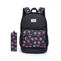 Imagem da promoção Kit Mochila Bolsa+ Estojo Escolar Spector Reforçada Espaçosa Juvenil Feminina