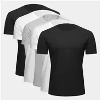 Imagem da promoção Kit Camiseta Básica Masculina c/ 5 Peças - Básicos