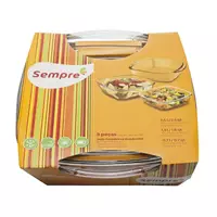 Imagem da promoção Conjunto de Assadeiras de Vidro Sempre - Quadrado 3 Peças