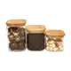 Kit com 3 Potes Quadrados de Vidro para Mantimentos com Tampa de Bambu - Oikos em oferta