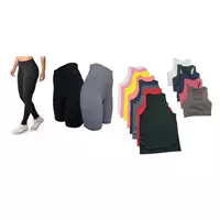 Imagem da promoção Kit 3 Legging + 2 Regatas Nadador + 3 Tops + 2 Shorts Longos - Jinkingstore