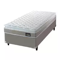 Imagem da promoção Cama Box Solteiro Colchão de Espuma D33 Millenium Pillow Top 88x188x57cm Bege - SINIFLEX