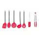 Jogo De Silicone Vermelho Colher Concha Escumadeira Kit 7 Pç - UPC em oferta