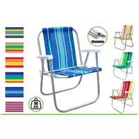 Imagem da promoção Cadeira De Praia Infantil Adulto Alumínio Dobrável Piscina - BELFIX