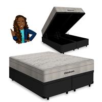 Imagem da promoção Cama Box Baú Queen Preta + Colchão De Molas Ensacadas - Ortobom - AirTech SpringPocket 158x198x72cm 