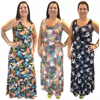 Imagem da promoção Kit 3 Vestido Longo Feminino Plus Size Soltinho Versátil - Felicity