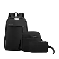 Imagem da promoção Kit Mochila 3 Peças USB Notebook Semi Impermeável Resistente Faculdade Masculino Feminina Juvenil Ca