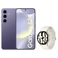 Imagem da promoção Smartphone Samsung Galaxy S24 6,2” 256GB Violeta - 5G + Smartwatch Watch6 BT 40mm Creme