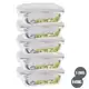 Conjunto 5 Pote 640ml Hermético Vidro Marmita Tampa 4 Travas - ECOS em oferta