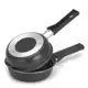 Frigideira Dupla Hamburgueira e Omeleteira Antiaderente 14 cm Preto - Alumínio Nacional em oferta