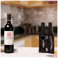 Imagem da promoção Kit 4 Peças Vinho Abridor Saca Rolha Tampa Anel Garrafa Case Original - Unica