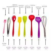 Imagem da promoção Kit Utensílios De Silicone Para Cozinha Colorido 9 Peças