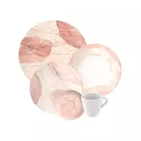 Imagem da promoção Aparelho de Jantar e Chá 20 Peças Tramontina - Porcelana Rose Redondo