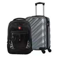 Imagem da promoção Kit Mala de Viagem de Bordo Havana + Mochila Executiva Interlagos Swiss Move