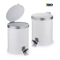 Imagem da promoção Kit 2 Lixeira Cesto Lixo 5L Branca Pedal Banheiro Cozinha Escritorio - VIEL