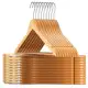 Kit 20 Cabide De Madeira Adulto Marfim Organizador Closet Gancho Giratório - KONTUZ HOME em oferta