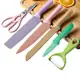 Kit De Facas Para Cozinha E Churrasco 6 Peças Antiaderente Fio Navalha Colorido Linha Premium - NEW em oferta