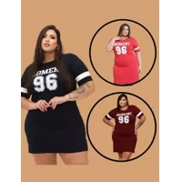 Imagem da promoção Vestido Estampado Plus Size Curve Curvy Camisão Moda Gringa Verão veste até 56 Camisetão Feminino