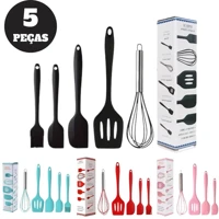 Imagem da promoção Kit 5 Peças Colher Espátula Fue Espátula Pincel Utensi´lios De Cozinha Silicone