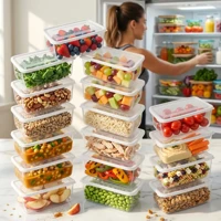Imagem da oferta Kit 20 Potes 500 Ml Transparente Marmita Fitness Bpa Free Reutilizável Tampa Hermética Micro