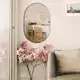 Espelho Orgânico Moderno Sala Quarto Banheiro Lavabo 64x44cm em Couro 3cm - Mod. Pílula - Rei Dos Vi em oferta