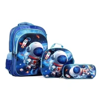 Imagem da promoção Kit Escolar Infantil Bolsa Lancheira Estojo Estampas 3D Menina e Menino com luzes