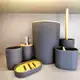 Oferta Conjunto De 6 Utensilios Para Banheiro Lixeira Saboneteira Porta escova Bambu Kit Lavabo em oferta