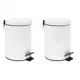Kit com 2 Lixeiras Metálica Branco 3L Just Home Collection em oferta