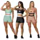 Conjunto Feminino Academia Suplex Poliamida Top e Short Com Elástico No Cós AVA Fitness em oferta