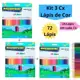 Kit 3 Caixas Lápis de Cor 24 Cores Resistente Sextavado Escolar Masterprint (72 Lápis de Cor) em oferta