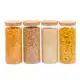 kit 4 potes de vidro 1650ml tampa de bambu herméticos - Tud em oferta