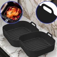 Imagem da promoção Kit 2 Forma de Silicone Air Fryer Grande 20CM Assadeira Fritadeira Quadrada