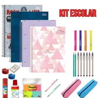 Imagem da promoção Kit Material Escolar Básico 13 Peças Caderno Universitário