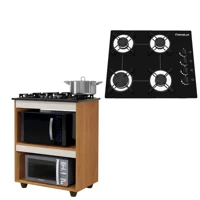 Imagem da promoção Kit Balcão Cooktop Turim com Fogão Cooktop 4 Bocas Chamalux - KAIKI MÓVEIS