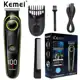 Aparador De Cabelo Kemei Men 20 Comprimentos Barba Ajustável Precisão Facial Elétrico Recarregável M em oferta